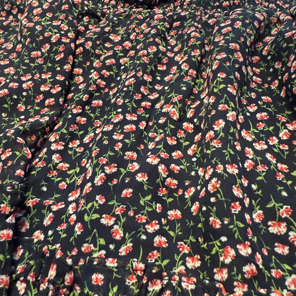 Sienna Sky Black Floral Bohemian Mini Skirt- Medium - Picture 9 of 11